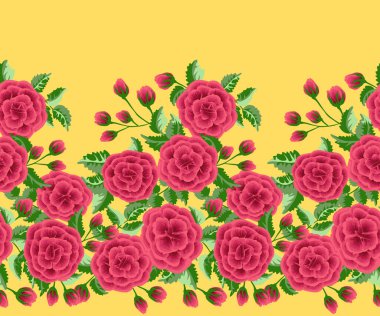 Yaban gülleri ile kusursuz çiçek deseni. Moda renkleri.