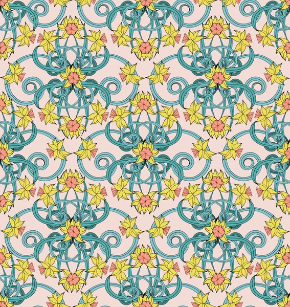 Estilo Art Nouveau Fundo Encantador Vintage Para Papéis Parede —  Vetores de Stock