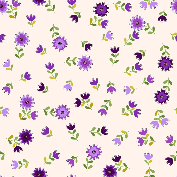 Modèle Mignon Simple Petites Fleurs Fond Sans Couture Floral Pour — Image vectorielle