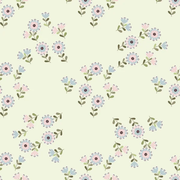 Modèle Mignon Simple Petites Fleurs Fond Sans Couture Floral Pour — Image vectorielle