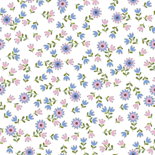 Modèle Mignon Simple Petites Fleurs Fond Sans Couture Floral Pour — Image vectorielle