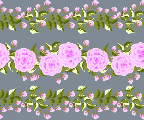 Bezszwowy Wzór Kwiatowy Dzikimi Różami Modne Kolory — Wektor stockowy
