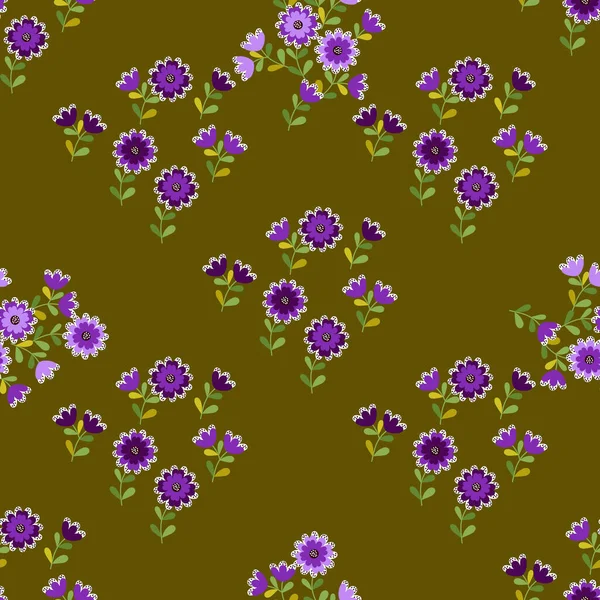 Modèle Mignon Simple Petites Fleurs Fond Sans Couture Floral Pour — Image vectorielle