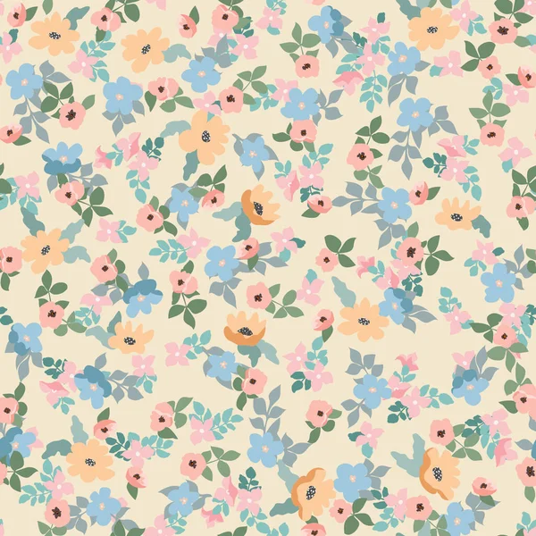 Petites Fleurs Naïves Motif Sans Couture Ordre Chaotique Fond Floral — Image vectorielle