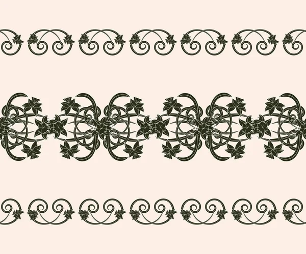 Estilo Art Nouveau Floral Vintage Fundo Encantador Para Papel Parede — Vetor de Stock