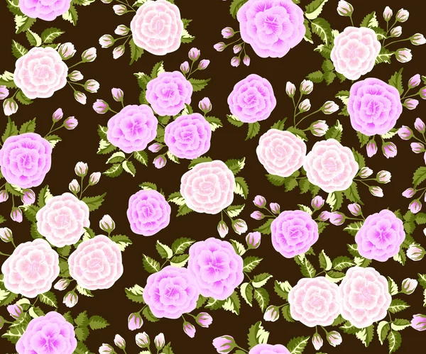 Patrón Floral Sin Costuras Con Rosas Silvestres Colores Moda — Archivo Imágenes Vectoriales