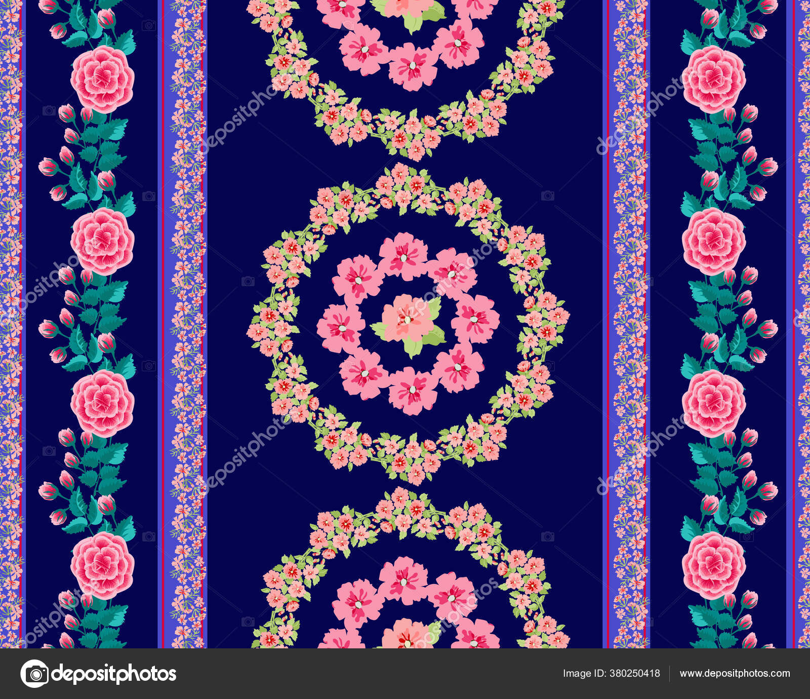 Cute Tanaman Perbatasan Cetak Pakaian Motif Bunga Desain Bunga Untuk Stok Vektor C Evamarina 380250418