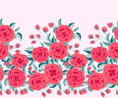 Yaban gülleri ile kusursuz çiçek deseni. Moda renkleri.