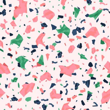 Kusursuz soyut terrazzo deseni. Tekstil veya kitap kapakları için yaratıcı illüstrasyon, imalat, duvar kağıtları, baskı, hediye paketi, döşeme