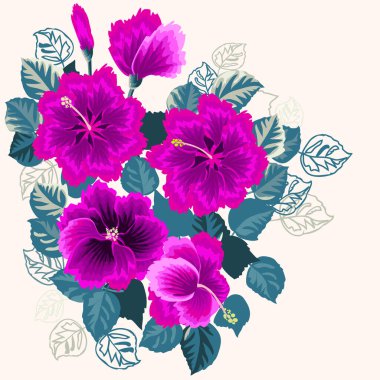 Amfibik tropikal çiçeklerdeki kusursuz muhteşem desen. Tekstil, duvar kâğıdı, şablon dolguları, kapaklar, yüzey, baskı, hediye paketi, kupür defteri, dekupaj.