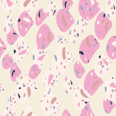 Kusursuz soyut terrazzo deseni. Tekstil veya kitap kapakları için yaratıcı illüstrasyon, imalat, duvar kağıtları, baskı, hediye paketi, döşeme