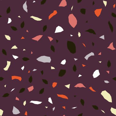 Kusursuz soyut terrazzo deseni. Tekstil veya kitap kapakları için yaratıcı illüstrasyon, imalat, duvar kağıtları, baskı, hediye paketi, döşeme