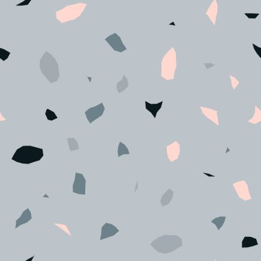 Kusursuz soyut terrazzo deseni. Tekstil veya kitap kapakları için yaratıcı illüstrasyon, imalat, duvar kağıtları, baskı, hediye paketi, döşeme