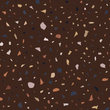 Terrazzo döşeme vektörü kusursuz desen. Zeminin dokusu, farklı bir taştan oluşmuş..