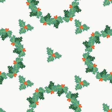 Holly kusursuz desensiz vektör çizimi 