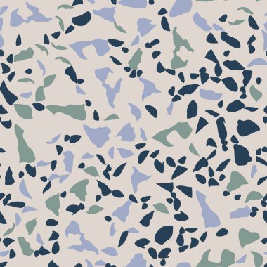 Terrazzo döşeme vektörü kusursuz desen. Zeminin dokusu, farklı bir taştan oluşmuş..
