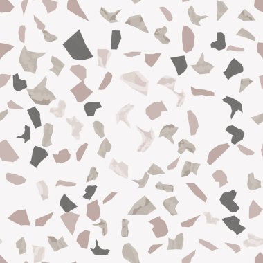 Terrazzo döşeme vektörü kusursuz desen. Zeminin dokusu, farklı bir taştan oluşmuş..