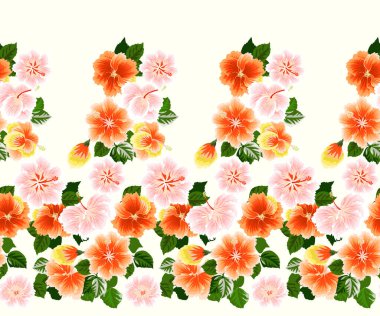 Amfibik tropikal çiçeklerdeki kusursuz muhteşem desen. Tekstil, duvar kâğıdı, şablon dolguları, kapaklar, yüzey, baskı, hediye paketi, kupür defteri, dekupaj.