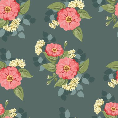 Küçük bahçe çiçekleri içinde kusursuz parlak desenler. Millefleur. Tekstil, duvar kağıdı, kapaklar, yüzey, baskı, hediye paketi, hatıra defteri, dekupaj