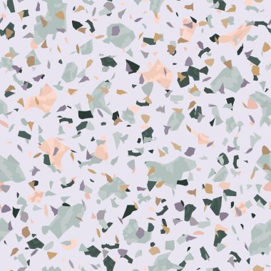 Terrazzo döşeme vektörü kusursuz desen. Zeminin dokusu, farklı bir taştan oluşmuş..