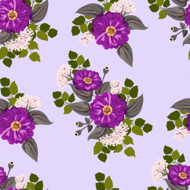 Küçük bahçe çiçekleri içinde kusursuz parlak desenler. Millefleur. Tekstil, duvar kağıdı, kapaklar, yüzey, baskı, hediye paketi, hatıra defteri, dekupaj