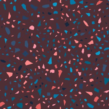 Terrazzo döşeme vektörü kusursuz desen. Zeminin dokusu, farklı bir taştan oluşmuş..