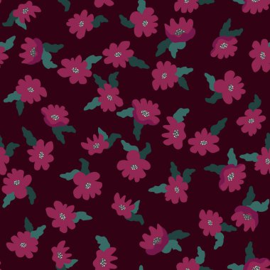 Küçük saf çiçekler kusursuz desen. Kaotik düzen. Özgürlük tarzında yaz modasına uygun çiçek geçmişi. Tekstil, duvar kağıdı, yüzey, baskı, hediye paketi, hatıra defteri, dekupaj