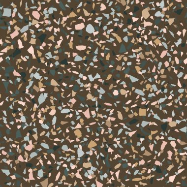 Terrazzo döşeme vektörü kusursuz desen. Zeminin dokusu, farklı bir taştan oluşmuş..
