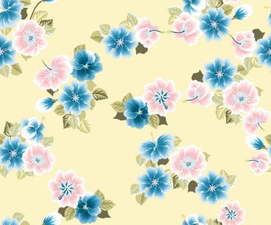 Amfibik tropikal çiçeklerdeki kusursuz muhteşem desen. Tekstil, duvar kâğıdı, şablon dolguları, kapaklar, yüzey, baskı, hediye paketi, kupür defteri, dekupaj.