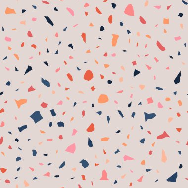 Kusursuz soyut terrazzo deseni. Tekstil veya kitap kapakları için yaratıcı illüstrasyon, imalat, duvar kağıtları, baskı, hediye paketi, döşeme