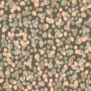  Sonbahar yapraklarının eko baskısı. Kül yapraklarında, huş ağacında, kusursuz çiçek deseni. Kumaş, kumaş tasarımı, kapaklar, imalat, duvar kağıtları, baskı, hediye paketi ve yapıştırma kitabı için basit bir arkaplan.