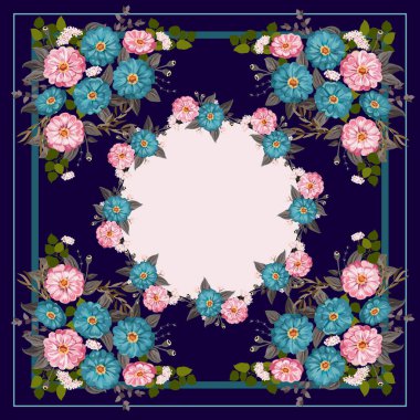 Renkli güzel bir şal, eşarp izi. Çiçekli yaz bahçesi zinnia geçmişi. Country, Küba, çingene tarzı. Bandana, pareo, ev yapımı tekstil tasarımı. Kapaklar, yüzey, hatıra defteri, dekupaj için kullan