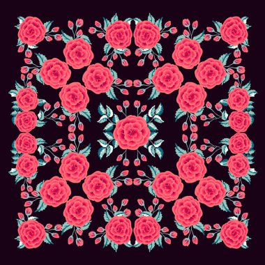 Yaban gülleri ile kusursuz çiçek deseni. Moda renkleri.