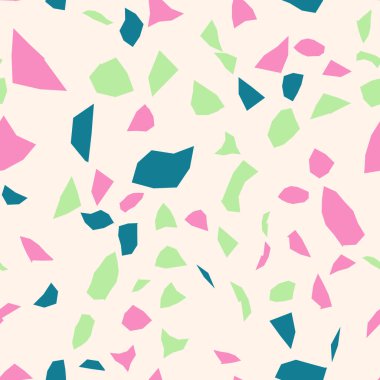 Terrazzo döşeme vektörü kusursuz desen. Zeminin dokusu, farklı bir taştan oluşmuş.. 