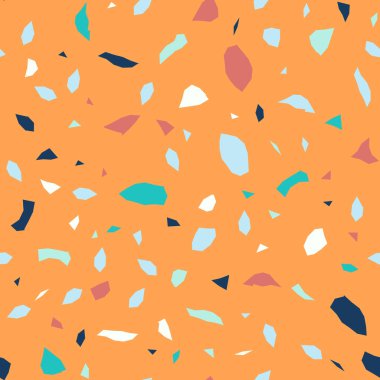 Terrazzo döşeme vektörü kusursuz desen. Zeminin dokusu, farklı bir taştan oluşmuş.. 