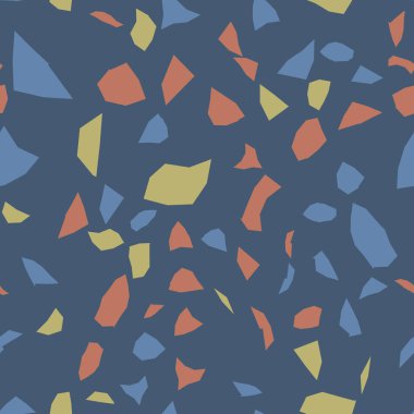 Terrazzo döşeme vektörü kusursuz desen. Zeminin dokusu, farklı bir taştan oluşmuş.. 