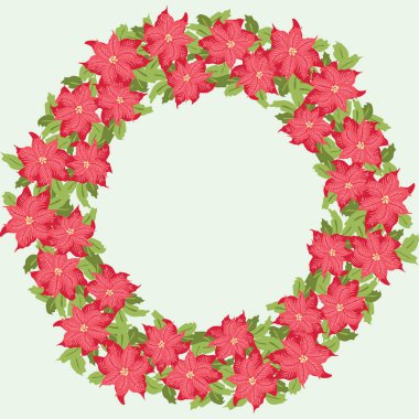 Şirin halk çiçeklerinin çiçekli yuvarlak çerçevesi. Vektör tebrik kartı şablonu. Poster, tişört, yastık, ev dekorasyonu için tasarım. Yaz yabani çiçekleri.