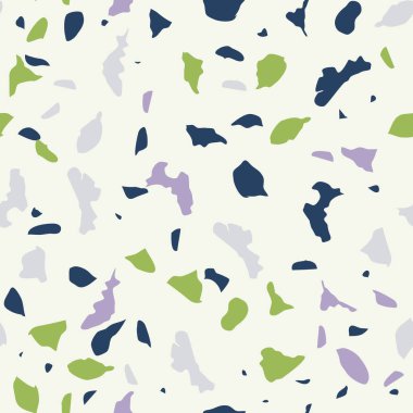Terrazzo döşeme vektörü kusursuz desen. Zeminin dokusu, farklı bir taştan oluşmuş..