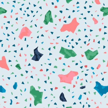  Kusursuz soyut terrazzo deseni. Tekstil veya kitap kapakları için yaratıcı illüstrasyon, imalat, duvar kağıtları, baskı, hediye paketi, döşeme