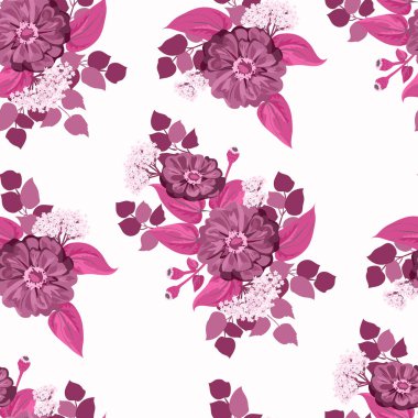 Küçük bahçe çiçekleri içinde kusursuz parlak desenler. Millefleur. Tekstil, duvar kağıdı, kapaklar, yüzey, baskı, hediye paketi, hatıra defteri, dekupaj