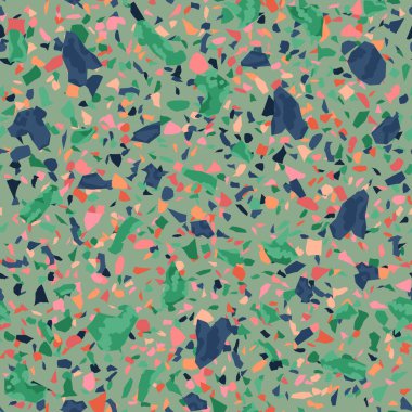  Kusursuz soyut terrazzo deseni. Tekstil veya kitap kapakları için yaratıcı illüstrasyon, imalat, duvar kağıtları, baskı, hediye paketi, döşeme