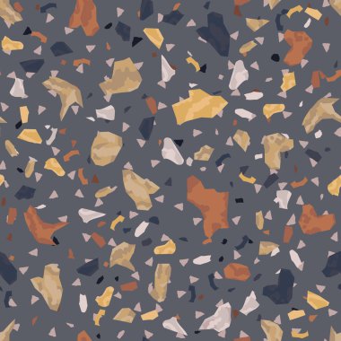  Kusursuz soyut terrazzo deseni. Tekstil veya kitap kapakları için yaratıcı illüstrasyon, imalat, duvar kağıtları, baskı, hediye paketi, döşeme