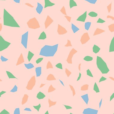  Kusursuz soyut terrazzo deseni. Tekstil veya kitap kapakları için yaratıcı illüstrasyon, imalat, duvar kağıtları, baskı, hediye paketi, döşeme