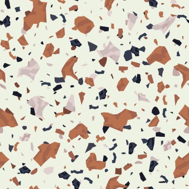 Kusursuz soyut terrazzo deseni. Tekstil veya kitap kapakları için yaratıcı illüstrasyon, imalat, duvar kağıtları, baskı, hediye paketi, döşeme