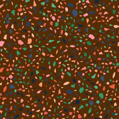  Kusursuz soyut terrazzo deseni. Tekstil veya kitap kapakları için yaratıcı illüstrasyon, imalat, duvar kağıtları, baskı, hediye paketi, döşeme