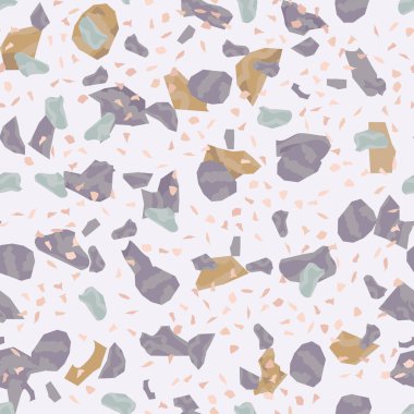  Kusursuz soyut terrazzo deseni. Tekstil veya kitap kapakları için yaratıcı illüstrasyon, imalat, duvar kağıtları, baskı, hediye paketi, döşeme