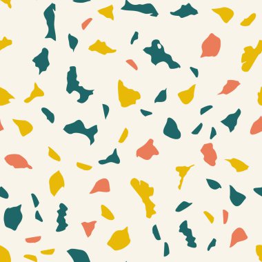  Kusursuz soyut terrazzo deseni. Tekstil veya kitap kapakları için yaratıcı illüstrasyon, imalat, duvar kağıtları, baskı, hediye paketi, döşeme