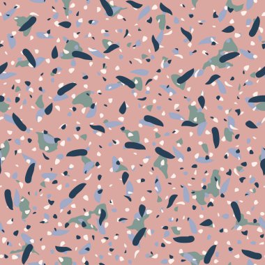  Kusursuz soyut terrazzo deseni. Tekstil veya kitap kapakları için yaratıcı illüstrasyon, imalat, duvar kağıtları, baskı, hediye paketi, döşeme