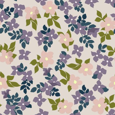 Küçük saf çiçekler kusursuz desen. Kaotik düzen. Özgürlük tarzında yaz modasına uygun çiçek geçmişi. Tekstil, duvar kağıdı, yüzey, baskı, hediye paketi, hatıra defteri, dekupaj