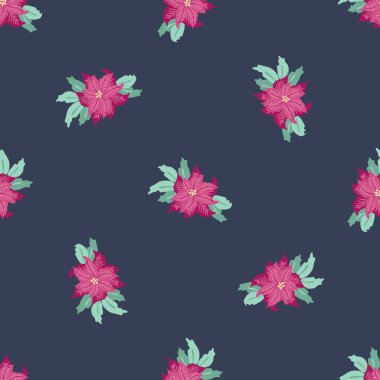 Basit küçük çiçekli kusursuz çiçek deseni. Millefleur tarzı. Tekstil, duvar kağıdı, kapaklar, yüzey, yazdırma, paketleme, kupür defteri, dekupaj için bitki arkaplanı.